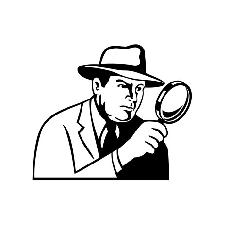 Detective Clip Art Black And White