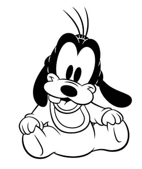 Cute Goofy Coloring Pages | Mickey mouse coloring pages, Baby coloring ...