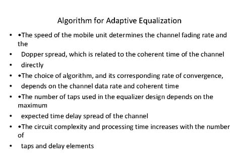 Equalization Diversity and Channel Coding Introduction Equalization ...