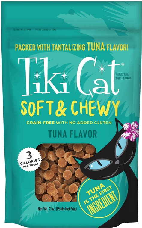 TIKI CAT Soft & Chewy Tuna Flavor Grain-Free Cat Treats, 2-oz pouch - Chewy.com