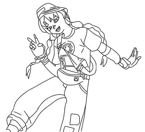 Coloring page Fortnite - Chapter 4 Season 4 - Last Resort : Mae 6