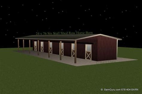 Barn Plans - Shed Row Barn - Breeze Way Barn - Design Floor Plan Horse ...