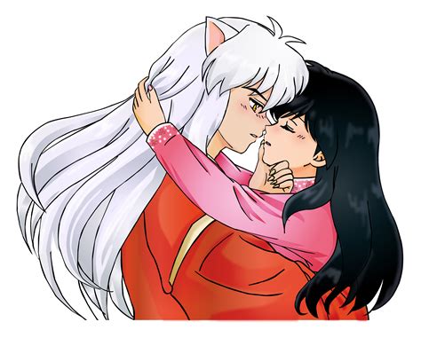 Inuyasha and Kagome kissing by pccinu on DeviantArt