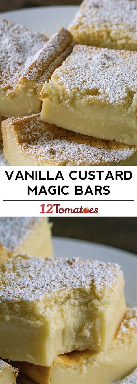 Vanilla Custard Magic Bars | Dessert recipes, Eat dessert, Sweet recipes