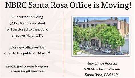 North Bay Regional Center (NBRC) Santa Rosa Office is Moving! ¡La Oficina de NBRC Santa Rosa se ...