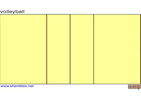 Printable Volleyball Court Template - Printable Word Searches