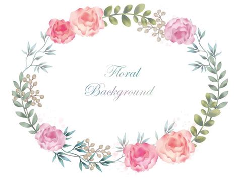 Watercolor oval flower framebackground with text space 563694 Vector Art at Vecteezy