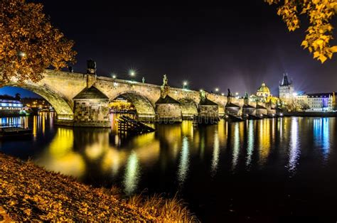 Charles Bridge Night stock image. Image of medieval, night - 63444577