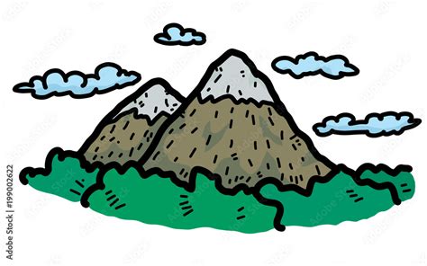 mountain / cartoon vector and illustration, hand drawn style, isolated ...