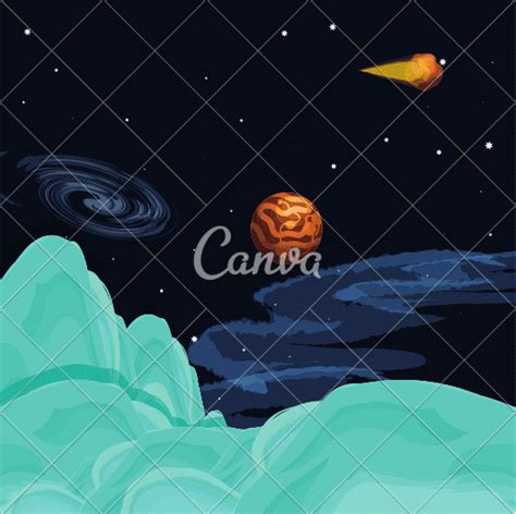 Mercury Planet Scene Space - 素材 - Canva可画