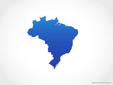 Printable Vector Map of Brazil - Blue | Free Vector Maps