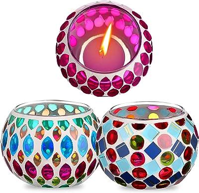 Le Sens Amazing Home Large Crystal Candle Holders Set of 3, 12 cm/16 cm ...