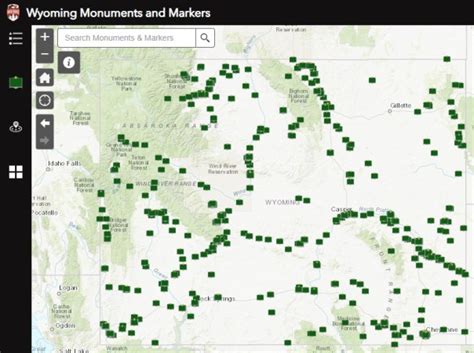 Wyoming Monuments and Markers Map | Wyoming State Library