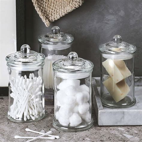 Glass Bathroom Storage Jars – Semis Online