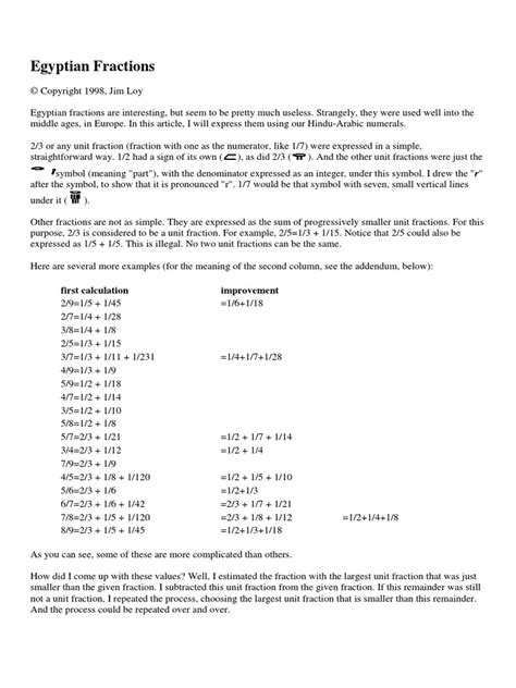 Egyptian Fractions | PDF