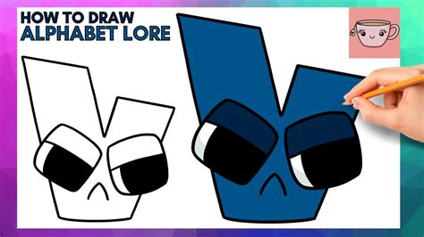 How To Draw Alphabet Lore - Lowercase Letter V | Cute Easy Step By Step Drawing Tutorial - YouTube