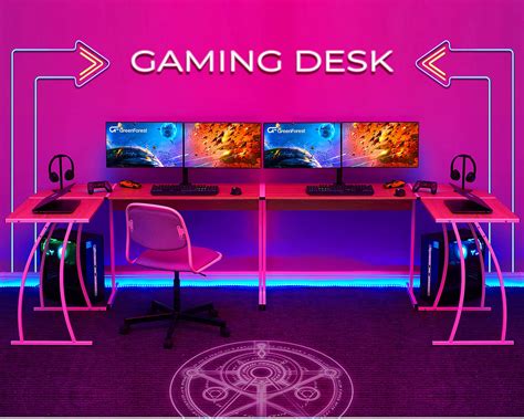 GreenForest L Shaped Gaming Computer Desk 58.1 inch, L-Shape Corner Gaming Table, Writing ...