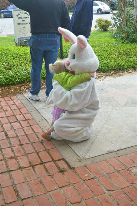 The Easter Bunny gives Easter hugs to the children. | Young at heart ...