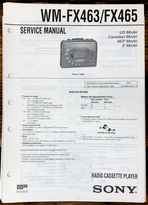 Radio Cassette Service Manual *Original* – Vintage Audio Store ...