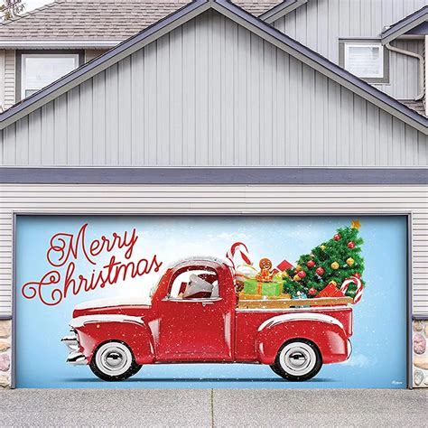 Custom Design Red Christmas Decoration Garage Banner Vinyl Door Mural ...