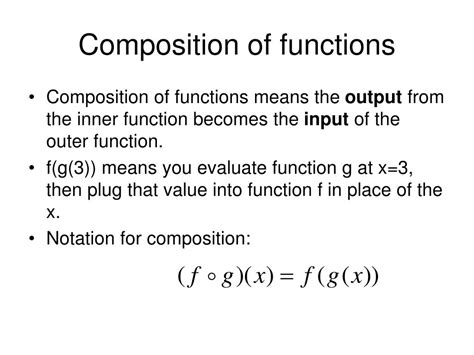 PPT - 1.7 Combinations of Functions; Composite Functions PowerPoint ...