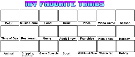 My Favorite Things Meme Template (My Version) by JawsandGumballFan24 on ...