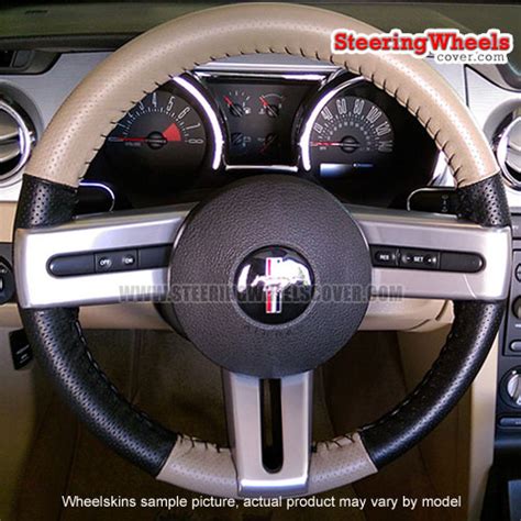 Ford 2006 Mustang Steering Wheel Cover|Wheelskins Euro-Tone Genuine Leather Steering Wheel Cover