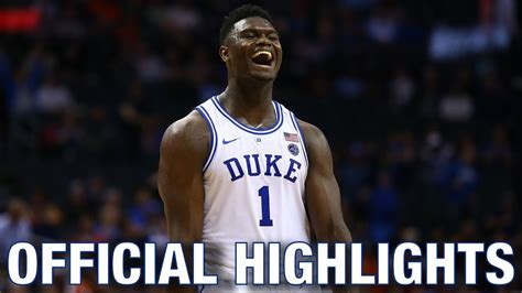 Zion Williamson Official Highlights | Duke Forward - YouTube