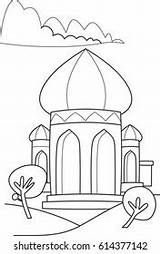 Outline Mosque Illustration Coloring Stock Vector Royalty Free  sketch template