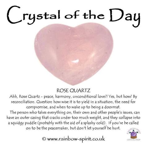 Crystal of the day Rose Quartz | Crystals healing properties, Crystal healing stones, Crystals ...