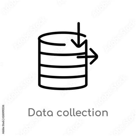 "outline data collection vector icon. isolated black simple line ...