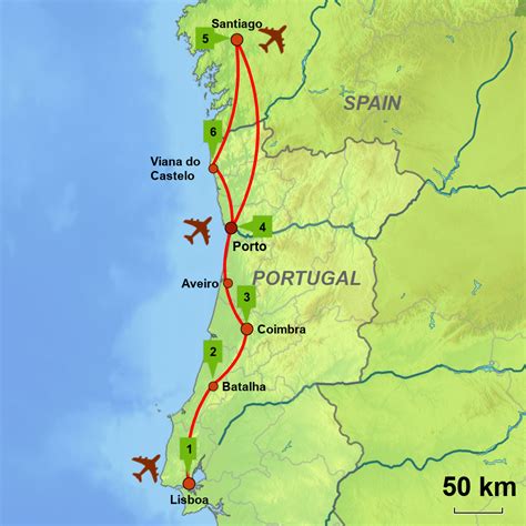 Camino De Santiago Portuguese Route Map