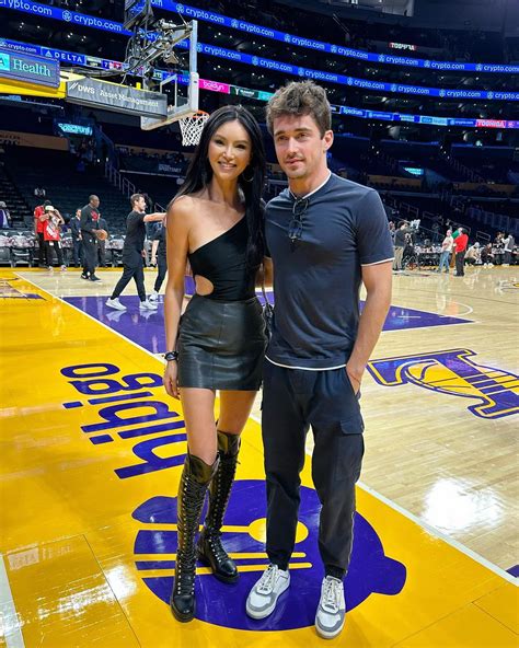 Photo gallery: Charles Leclerc attending an LA Lakers basketball game