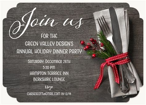 Rustic Cutlery | Holiday Party Invitations