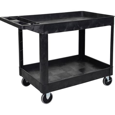 Luxor Heavy-Duty Utility Tub Cart with Two Shelves