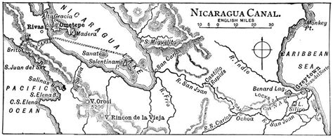 Route of Nicaragua Canal 1906 Map • mappery