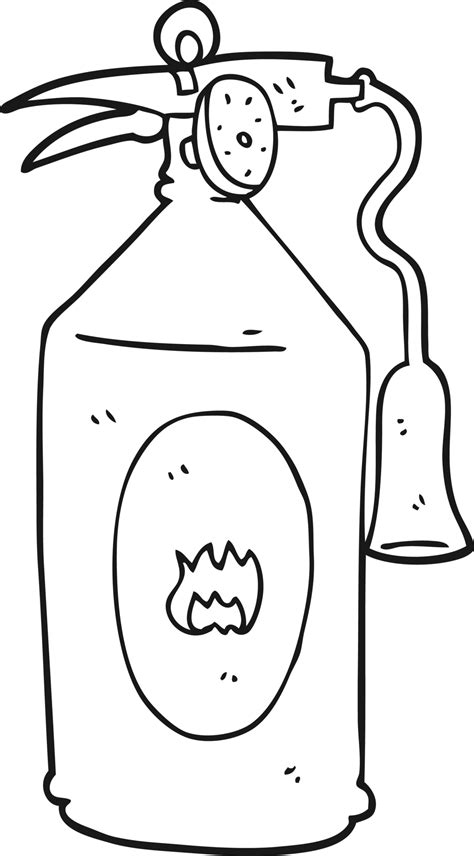 hand drawn black and white cartoon fire extinguisher 44987072 PNG