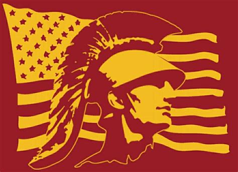 USC Football Fight On Men Of Troy American Flag | Usc football, Usc trojans football, Usc ...