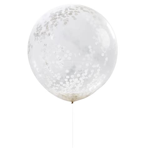 36inch White Confetti Balloons by Favour Lane