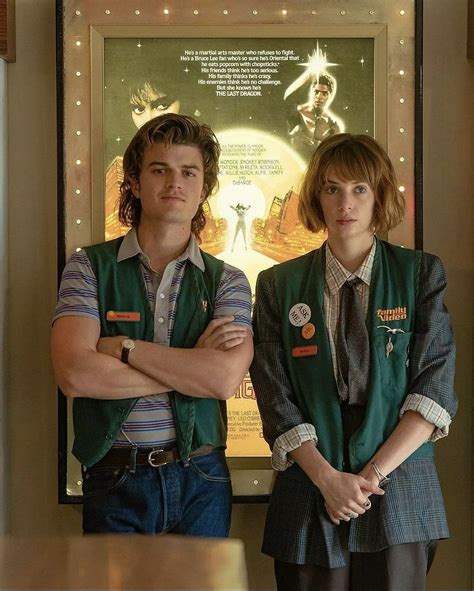 Joe Keery and Maya Hawke as Steve Harrington and Robin Buckley in “Stranger Things” season 4 ...