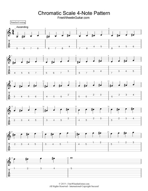 Chromatic Scale Exercises for Guitar | FreeWheelinGuitar.com