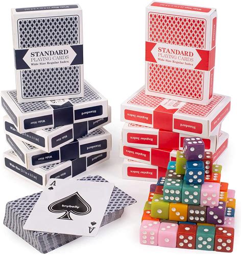 Cards & Dice Party Pack - 50 Colorful Vintage D6 Dice Set + 12 Bulk ...