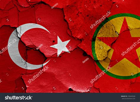 Flags Turkey Pkk Painted On Cracked Stock Illustration 378945928 ...