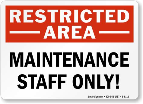 Maintenance Room Signs - Maintenance Personnel Only Signs