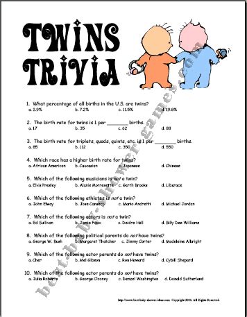 Twins Trivia Game Example | Kids | Got Twins? | Pinterest