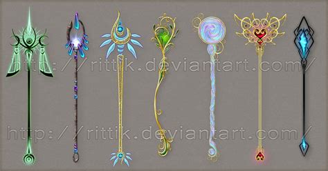 Staff designs 15 by Rittik-Designs on deviantART Fantasy Jewelry, Fantasy Art, Anime Weapons ...