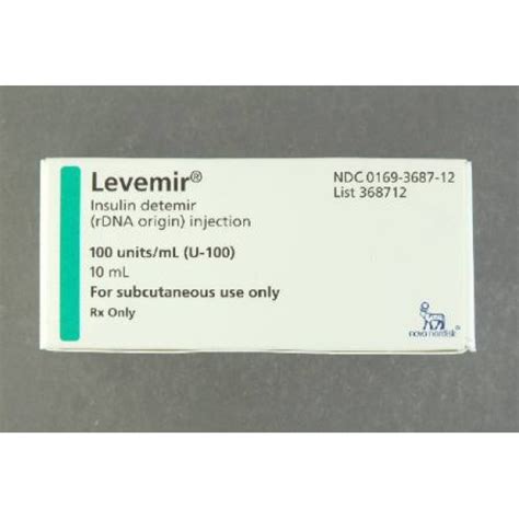 Levemir Insulin 100 U / mL Subcutaneous Injection Vial 10 mL - Suprememed