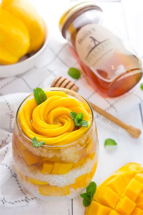 Coconut Mango Tapioca Pudding | Two Plaid Aprons