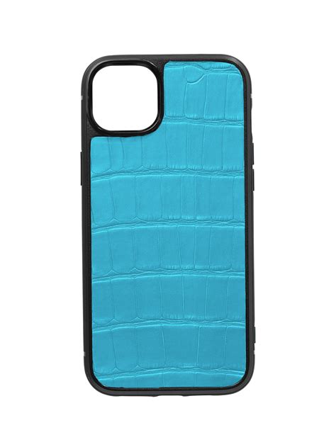 iPhone 14 Plus case blue alligator - Maison Jean Rousseau