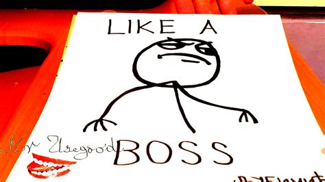 How to draw Meme Faces - Memes: draw LIKE A BOSS Guy - a STICKMAN ...